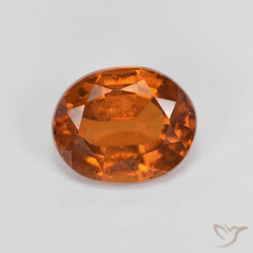 1.68ct Natural Naranja oscuro Granate Hessonita, Ovalada, VS-SI