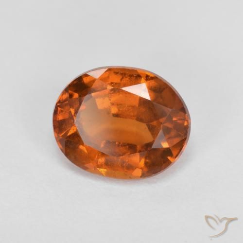 granate hessonita Naranja oscuro natural de 1.68 ct, Ovalada, VS-SI