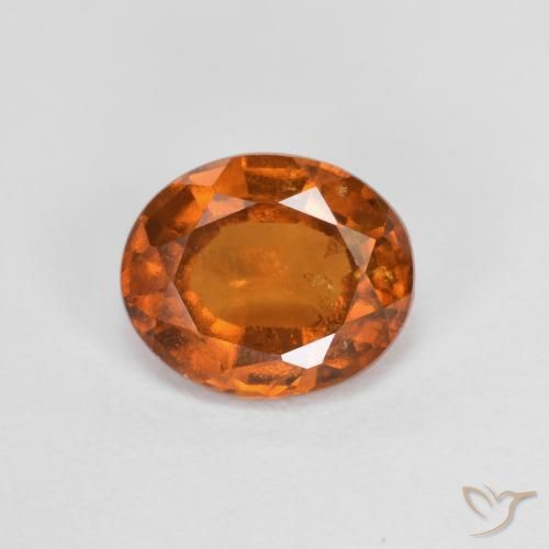 granate hessonita Naranja oscuro natural de 1.56 ct, Ovalada, VS-SI