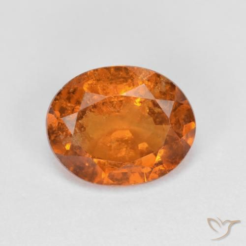 1.75ct Natural Naranja oscuro Granate Hessonita, Ovalada, VS-SI