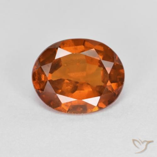 2.00ct Natural Naranja oscuro medio Granate Hessonita, Ovalada, VS-SI