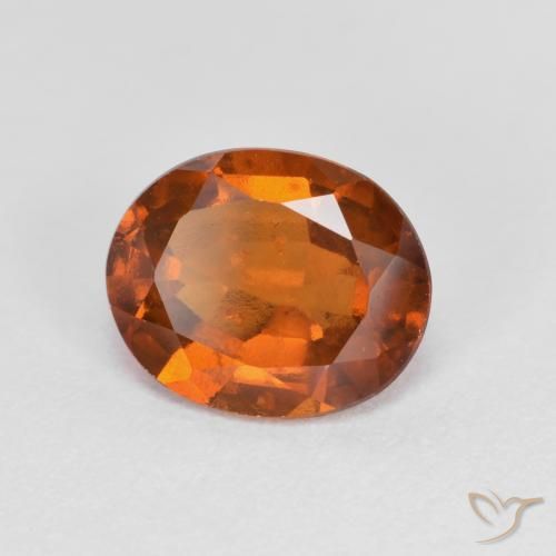 granate hessonita Naranja oscuro medio natural de 2.00 ct, Ovalada, VS-SI