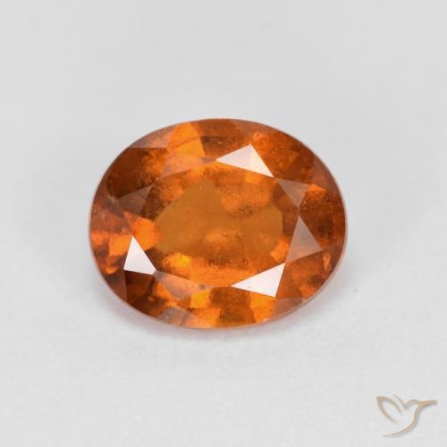granate hessonita Naranja oscuro medio natural de 1.59 ct, Ovalada, VS-SI