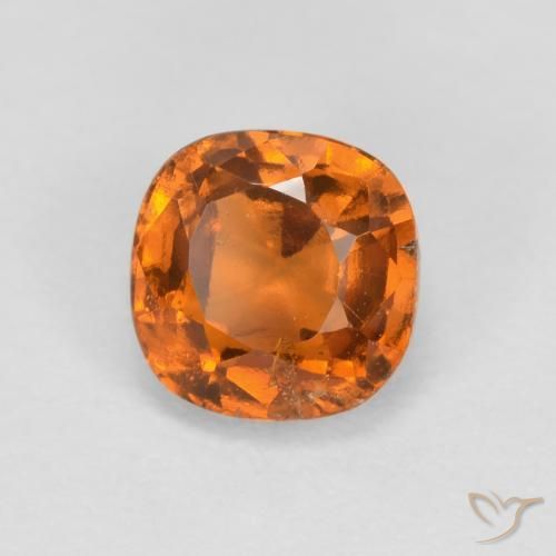 granate hessonita Naranja medio natural de 0.93 ct, Forma Cojín, SI
