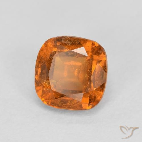 granate hessonita Naranja oscuro natural de 0.86 ct, Forma Cojín, SI