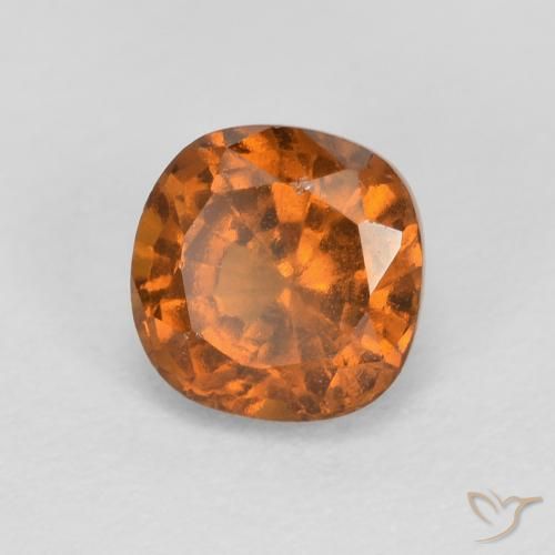 granate hessonita Naranja oscuro natural de 0.90 ct, Forma Cojín, SI