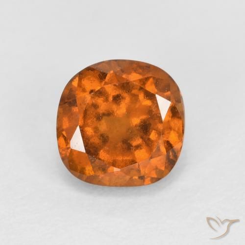 0.87ct Natural Naranja oscuro medio granate hessonita, Forma Cojín, SI