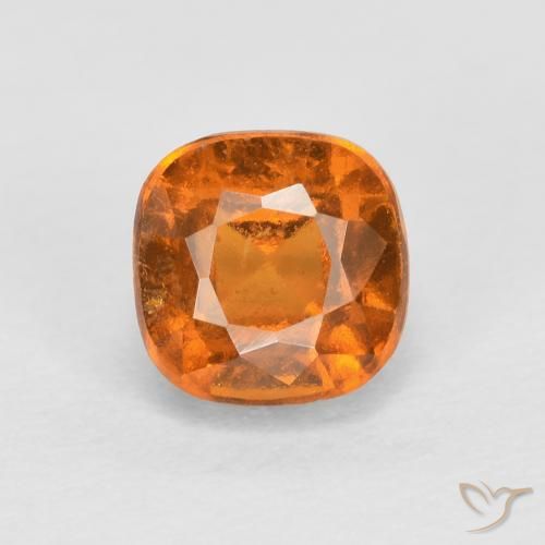 1.02ct Natural Naranja medio granate hessonita, Forma Cojín, SI