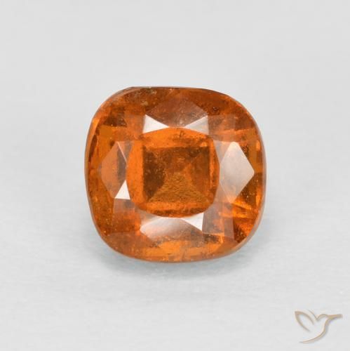 1.01ct Natural Naranja oscuro medio granate hessonita, Forma Cojín, SI