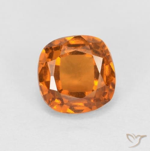 granate hessonita Naranja amarillento natural de 0.92 ct, Forma Cojín, SI