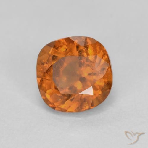 granate hessonita Naranja oscuro medio natural de 0.87 ct, Forma Cojín, SI