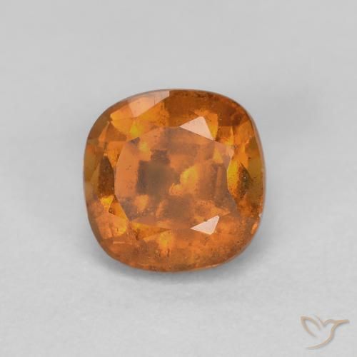 0.97ct Natural Naranja amarillento granate hessonita, Forma Cojín, SI