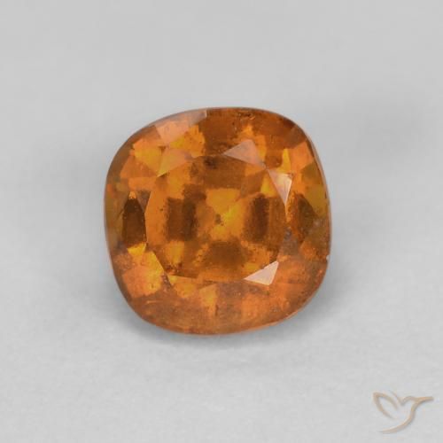 granate hessonita Naranja amarillento natural de 0.97 ct, Forma Cojín, SI