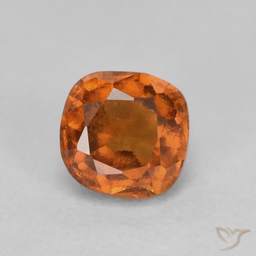 1.05ct Natural Naranja oscuro medio granate hessonita, Forma Cojín, SI
