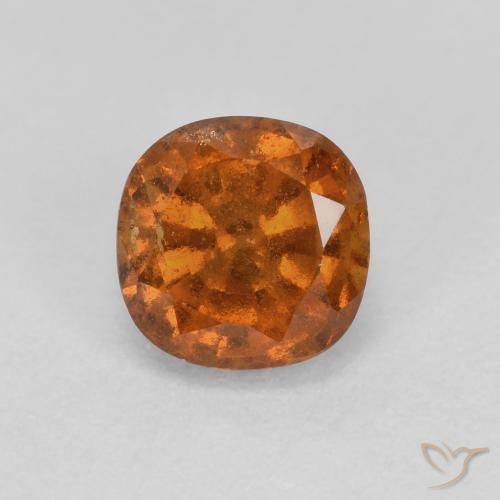 0.93ct Natural Naranja oscuro granate hessonita, Forma Cojín, SI