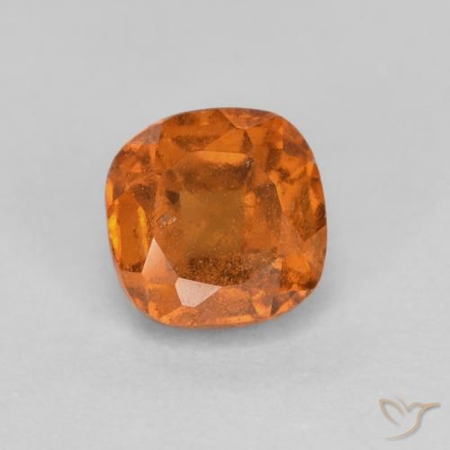 granate hessonita Naranja oscuro medio natural de 0.85 ct, Forma Cojín, SI
