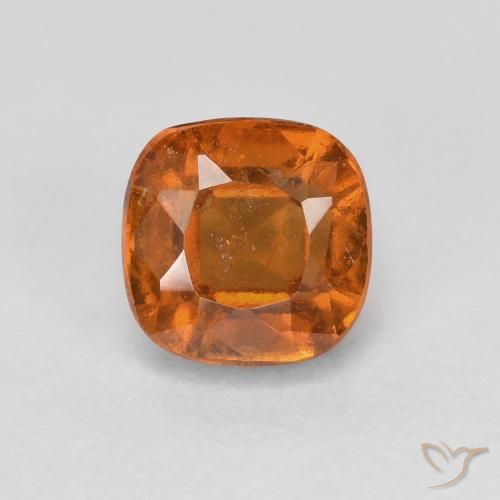 1.02ct Natural Naranja oscuro granate hessonita, Forma Cojín, SI