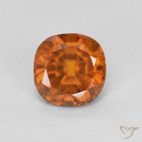 0.88ct Natural Naranja oscuro medio granate hessonita, Forma Cojín, SI