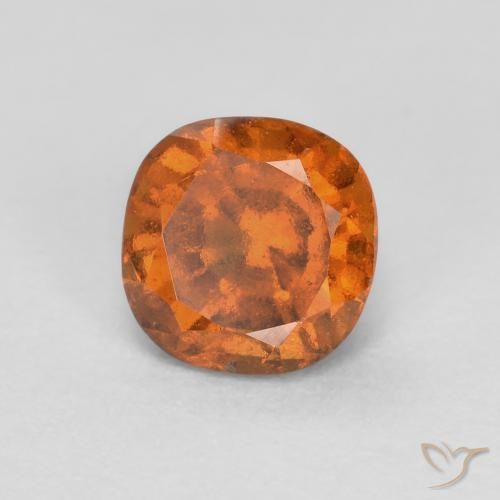 granate hessonita Naranja oscuro medio natural de 0.88 ct, Forma Cojín, SI