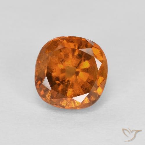 0.89ct Natural Naranja oscuro Granate Hessonita, Forma Cojín, SI