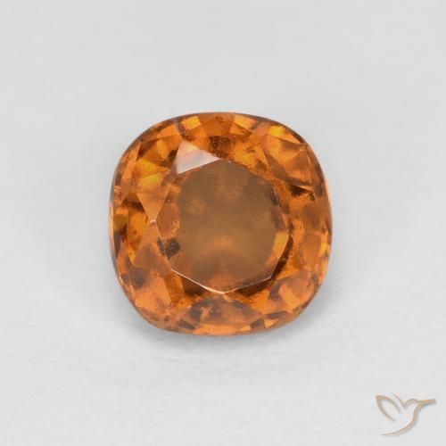 0.82ct Natural Naranja amarillento granate hessonita, Forma Cojín, SI