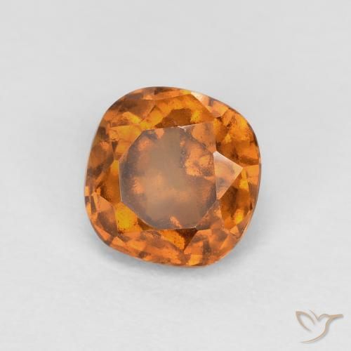 granate hessonita Naranja amarillento natural de 0.82 ct, Forma Cojín, SI