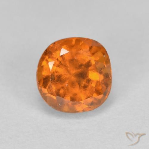 granate hessonita Naranja medio natural de 1.00 ct, Forma Cojín, SI