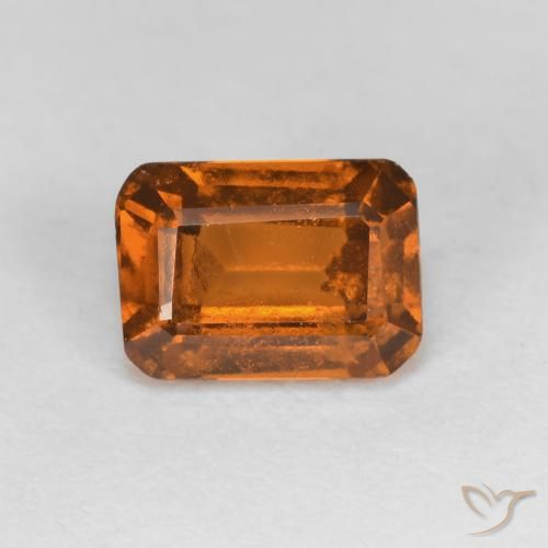 1.33ct Natural Ámbar naranja granate hessonita, corte esmeralda, VS-SI