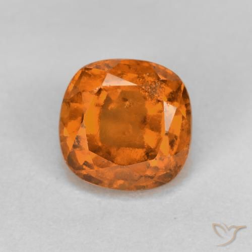 1.45ct Natural Naranja oscuro granate hessonita, Forma Cojín, VS-SI