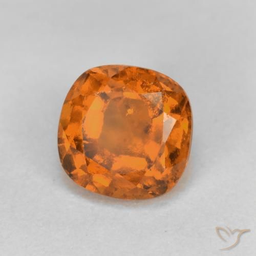 granate hessonita Naranja oscuro natural de 1.45 ct, Forma Cojín, VS-SI