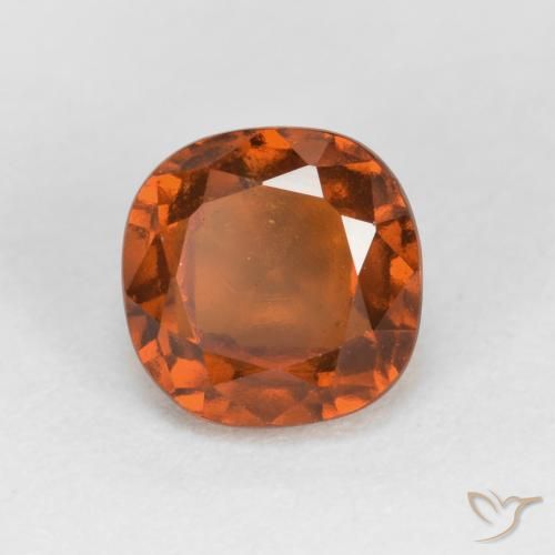 1.56ct Natural Naranja fuego granate hessonita, Forma Cojín, VS-SI