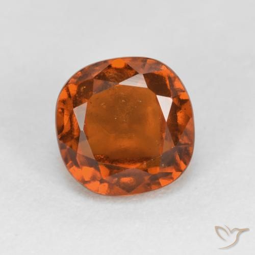 granate hessonita Naranja fuego natural de 1.56 ct, Forma Cojín, VS-SI