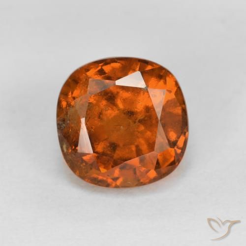 1.32ct Natural Naranja medio granate hessonita, Forma Cojín, VS-SI