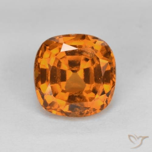 1.40ct Natural Naranja albaricoque granate hessonita, Forma Cojín, VS-SI