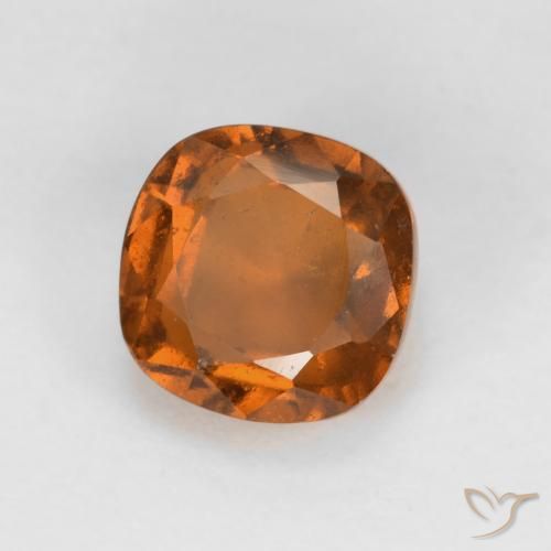 granate hessonita Naranja oscuro medio natural de 1.53 ct, Forma Cojín, VS-SI