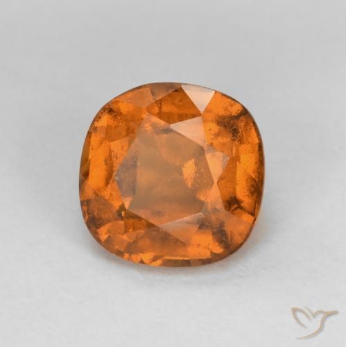 granate hessonita Naranja medio natural de 1.23 ct, Forma Cojín, VS-SI