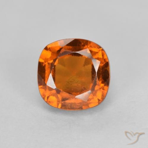 1.65ct Natural Naranja oscuro medio granate hessonita, Forma Cojín, VS