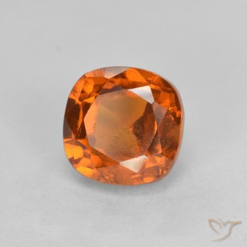 granate hessonita Naranja oscuro medio natural de 1.65 ct, Forma Cojín, VS