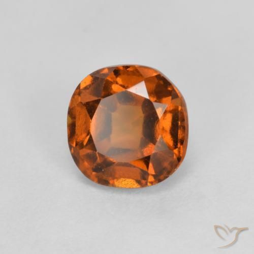 1.42ct Natural Naranja oscuro granate hessonita, Forma Cojín, VS