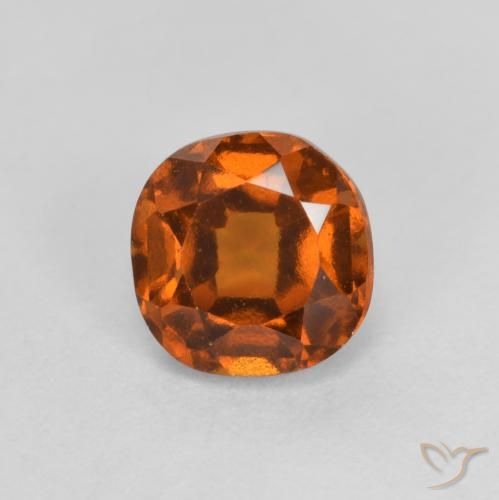 granate hessonita Naranja oscuro natural de 1.42 ct, Forma Cojín, VS