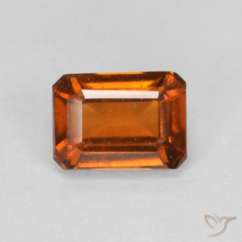 1.50ct Natural Ámbar naranja granate hessonita, corte esmeralda, VS