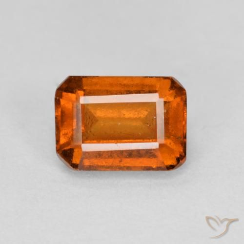 1.46ct Natural Naranja oscuro granate hessonita, corte esmeralda, VS