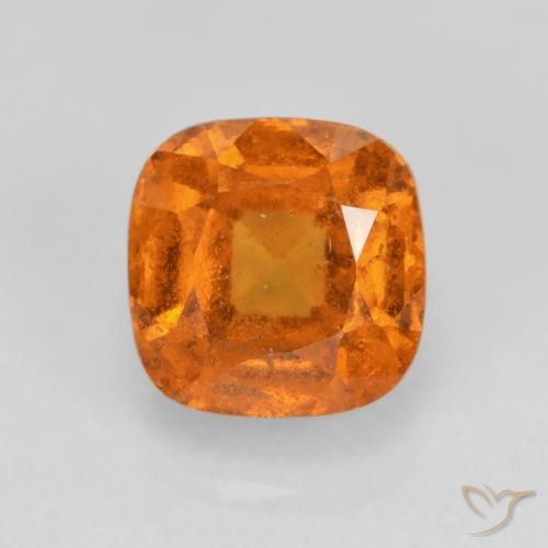 1.52ct Natural Naranja amarillento granate hessonita, Forma Cojín, VS-SI
