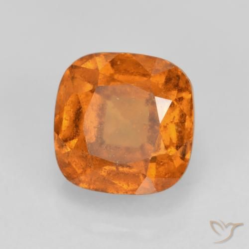 granate hessonita Naranja amarillento natural de 1.52 ct, Forma Cojín, VS-SI
