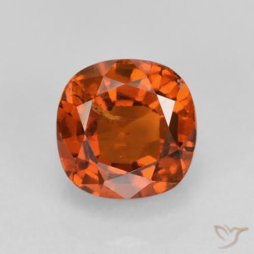 1.46ct Natural Naranja oscuro granate hessonita, Forma Cojín, VS-SI