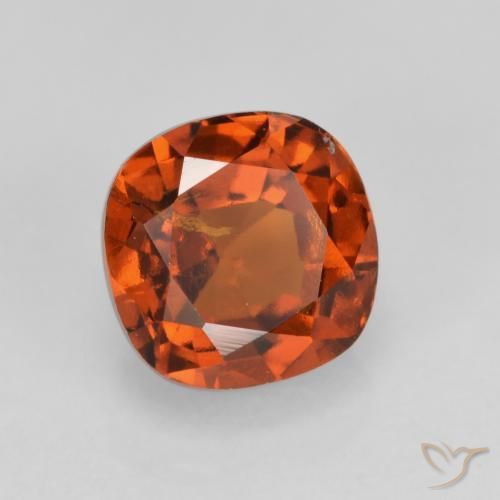 granate hessonita Naranja oscuro natural de 1.46 ct, Forma Cojín, VS-SI