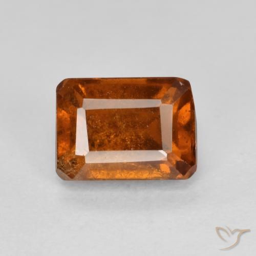 1.61ct Natural Naranja oscuro granate hessonita, corte esmeralda, VS-SI