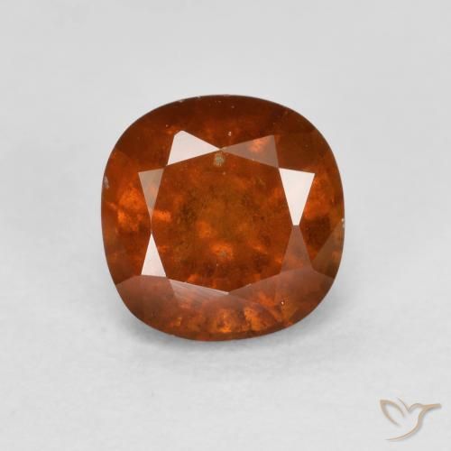 1.24ct Natural Naranja oscuro granate hessonita, Forma Cojín, VS-SI