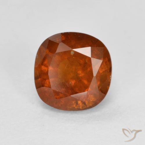 granate hessonita Naranja oscuro natural de 1.24 ct, Forma Cojín, VS-SI