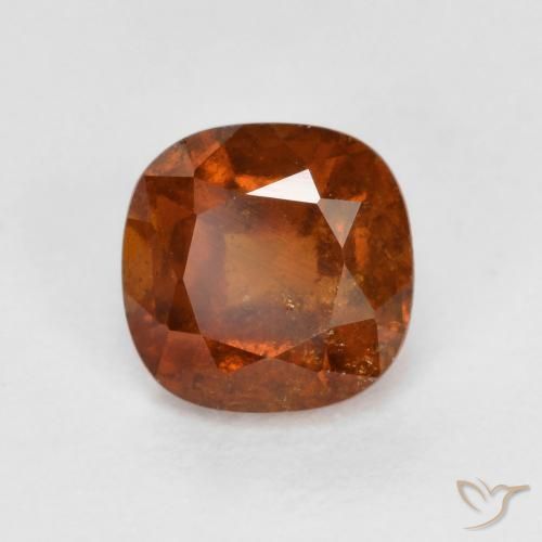 1.34ct Natural Naranja oscuro granate hessonita, Forma Cojín, VS-SI